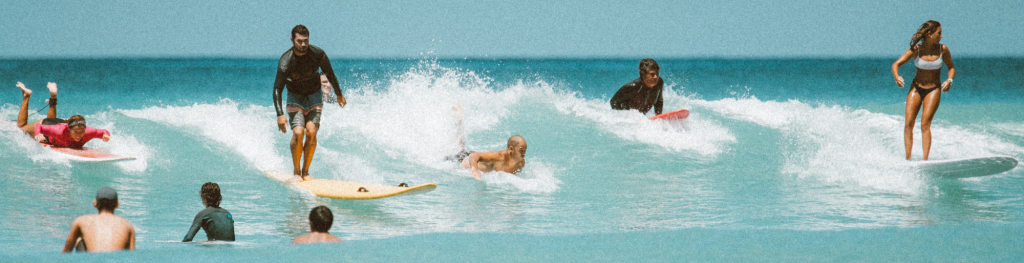 People surfing in the ocean