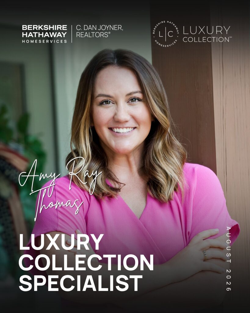 Amy Ray Thomas Luxury Real Estate Specialist August 2026 Announcement Graphic