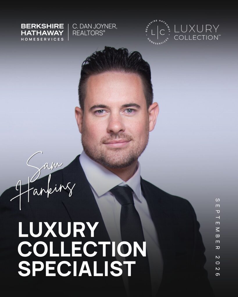 Sam Hankins Luxury Real Estate Specialist October 2026 Announcement Graphic